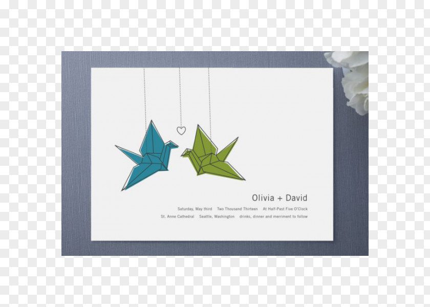Crane Wedding Invitation Paper Origami Orizuru PNG