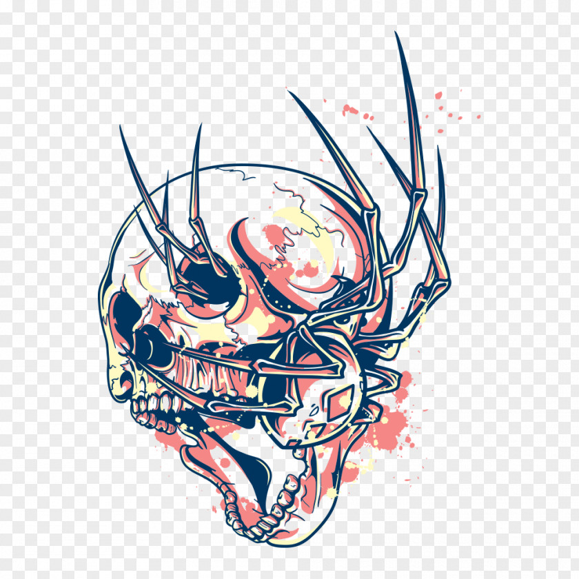 Creative Skull Vector Printing Printed T-shirt Hoodie Spreadshirt PNG