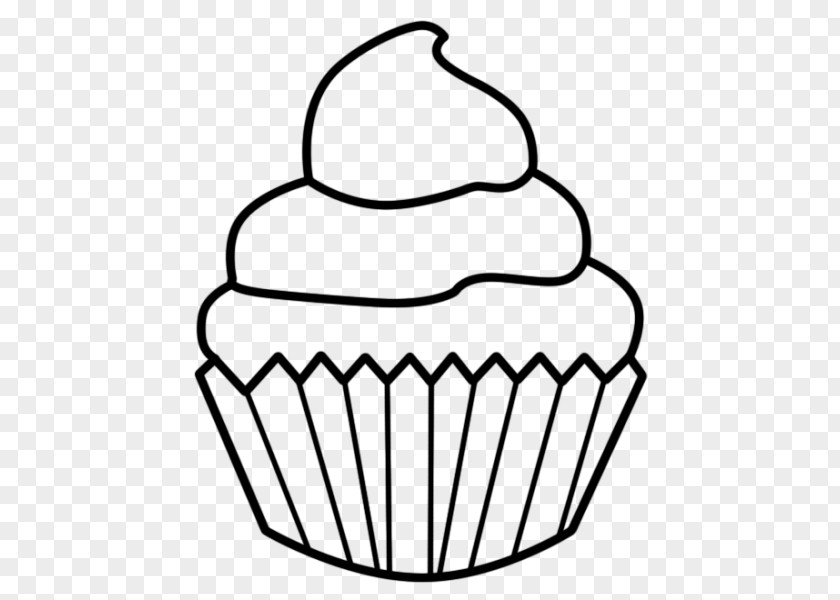 Cupcake Icing White Line Art Baking Cup PNG