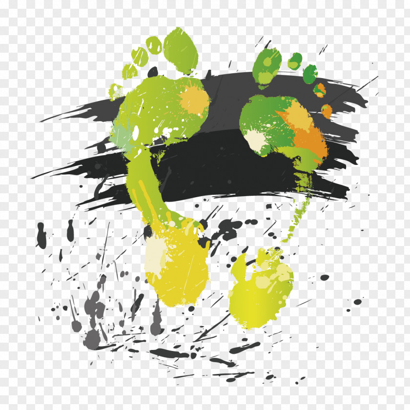 Drawing Footprints Ink Graphic Design PNG