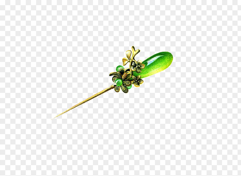 Green Hosta Child Hairpin Download Icon PNG