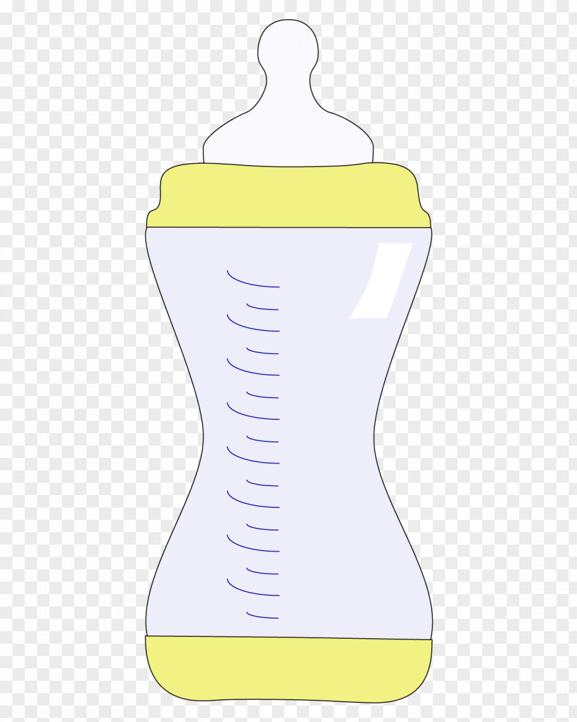 White Baby Bottle Vector Material Yellow Pattern PNG