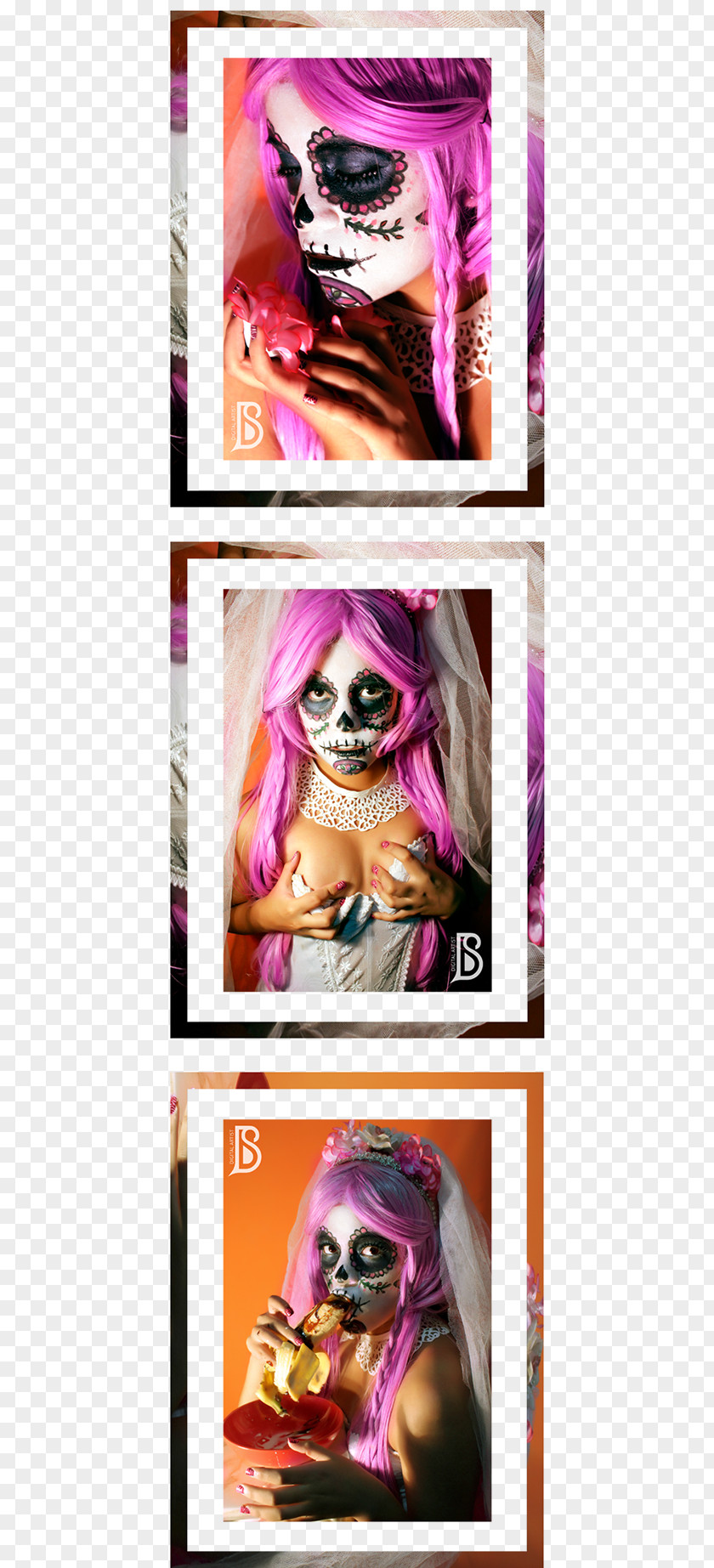 Collage Fiction Graphic Design Hair Coloring Pink M PNG