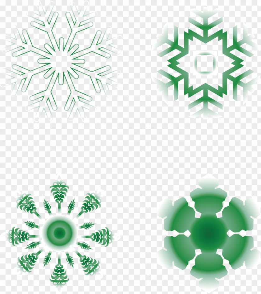 Creative Cute Green Snowflakes Snowflake Euclidean Vector PNG