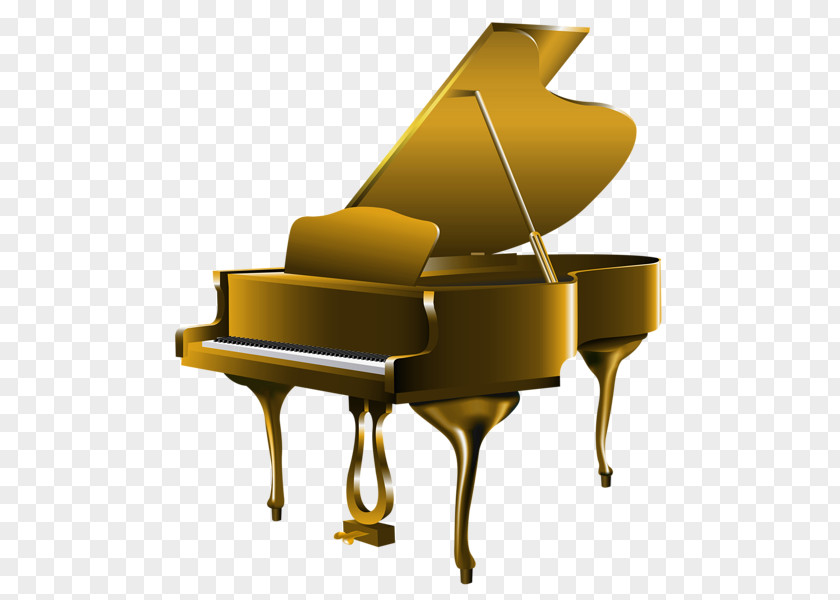Cartoon Golden Piano Musical Instrument Clip Art PNG