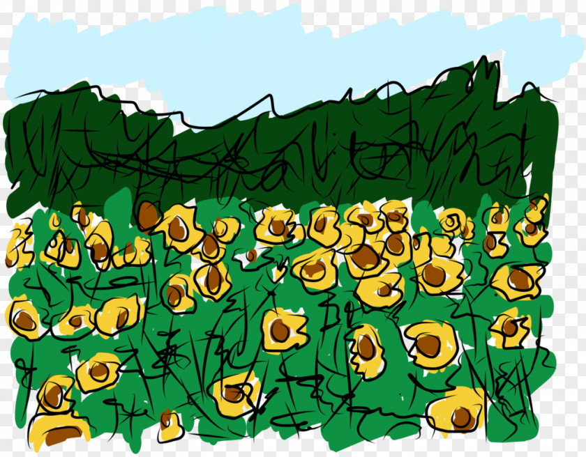 Sunflower Field Vertebrate Cartoon Character Font PNG
