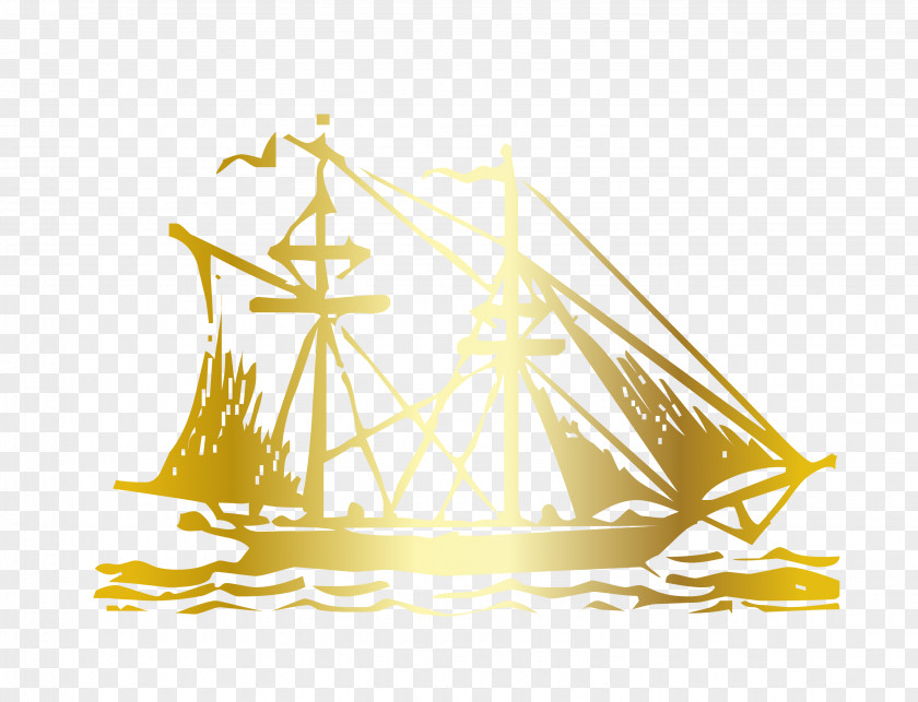 Vector Cartoon Hand Painted Gold Sail Adobe Illustrator Sketch PNG