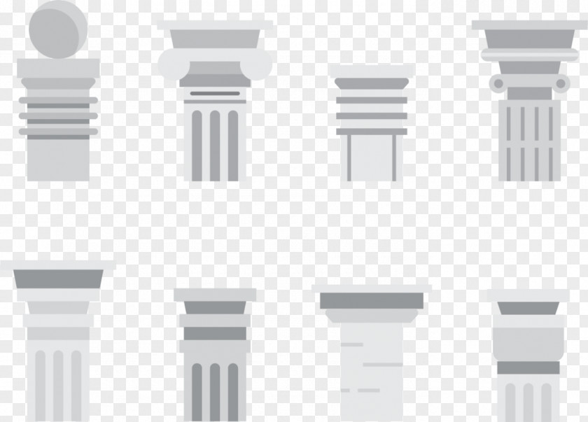 Gray Wall Column Structure White Pattern PNG
