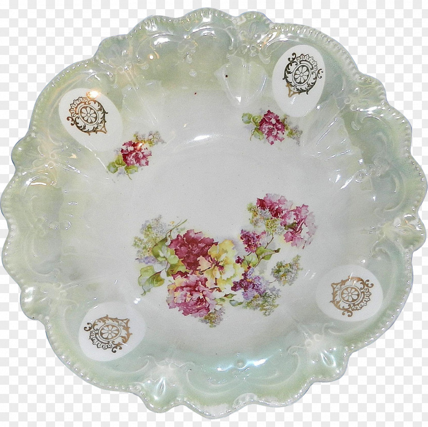 Retro Hand Painted Tableware Platter Plate Porcelain PNG