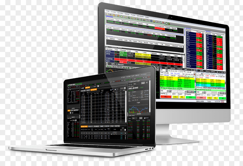 Stock Trader Computer Software Day Trading Electronic Platform PNG