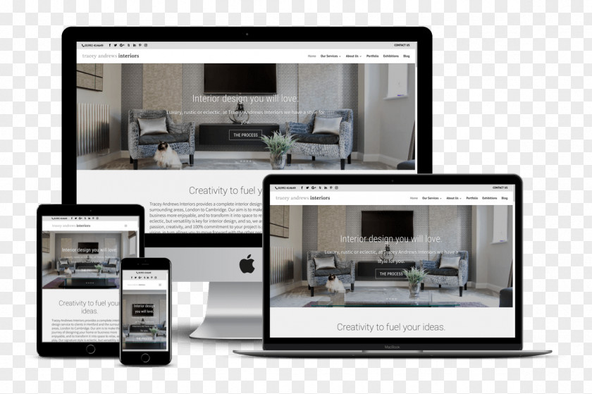 Upscale Interior Responsive Web Design Development PNG