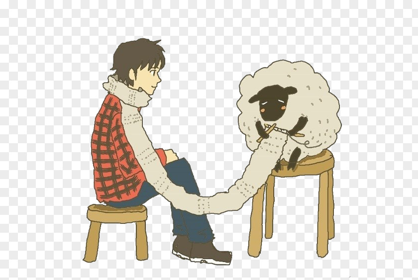 Cartoon Sheep Boy Illustration PNG