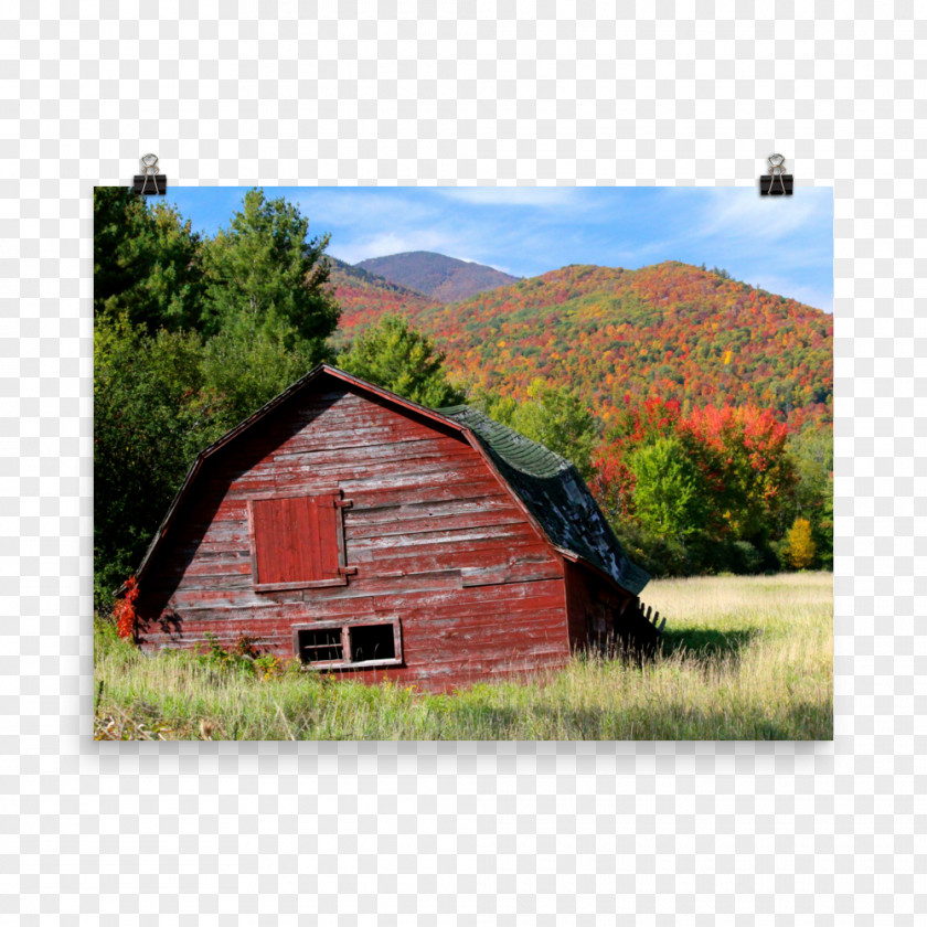 Red Barn Adirondack High Peaks House Shed Log Cabin Cottage PNG