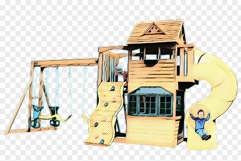 Wood Playground Slide Outdoor Play Equipment Public Space Human Settlement Playset PNG