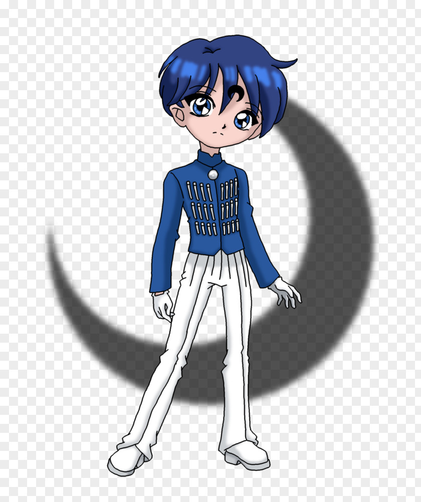 Black Moon Blue Hair Color Eye Young Looking Man PNG