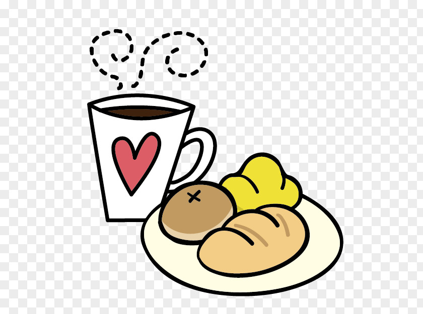 Cartoon Cute Breakfast Coffee Food Bread Clip Art PNG