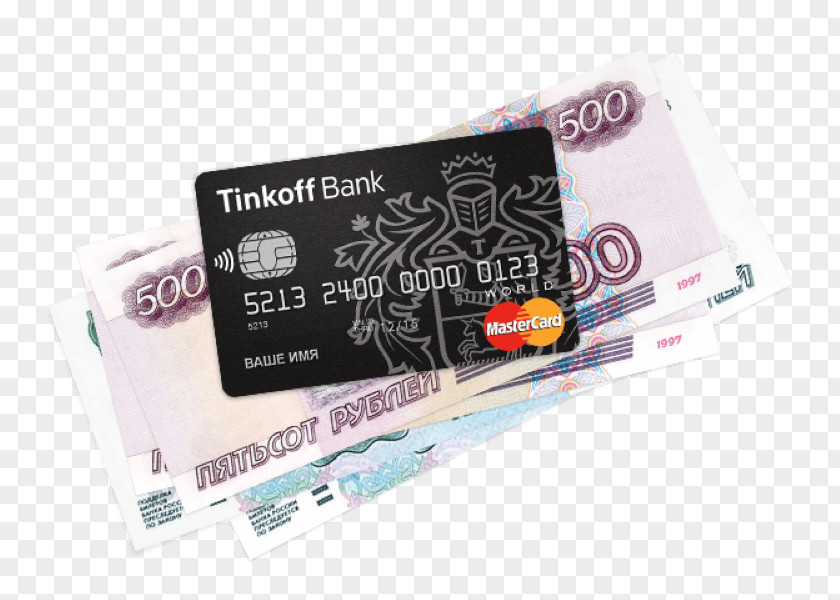 Holding Credit Card Tinkoff Bank Russian Ruble Cash PNG