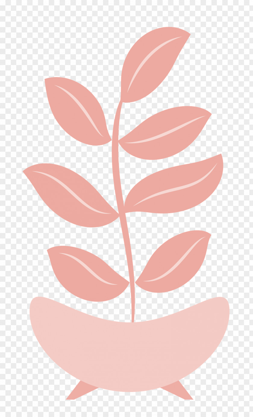 Leaf Flower Petal Line Pink M PNG