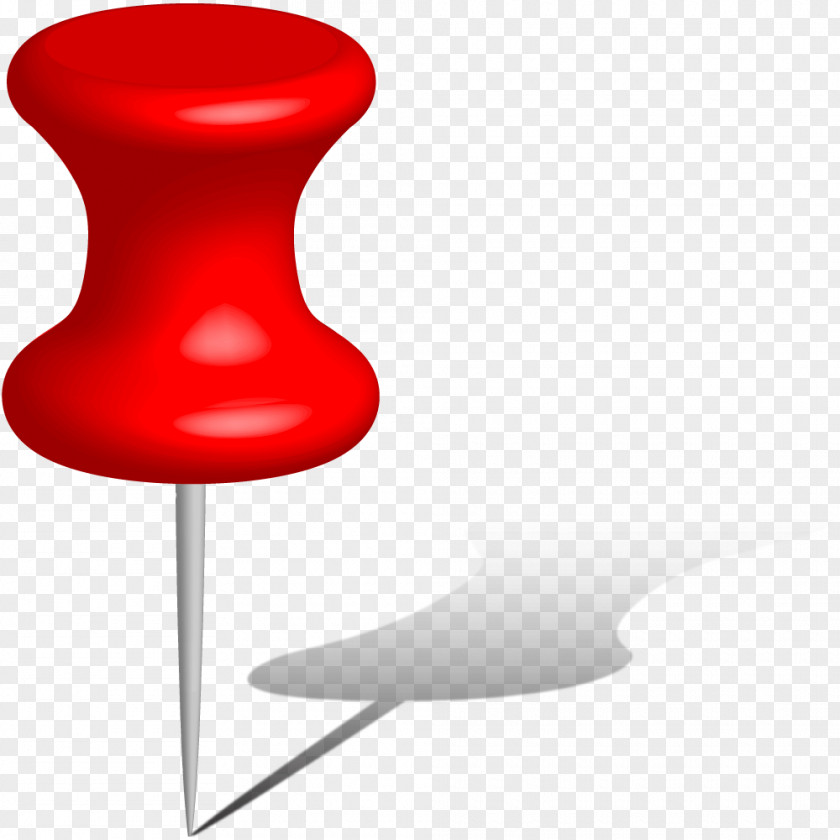 3d Drawing Pin Red PNG