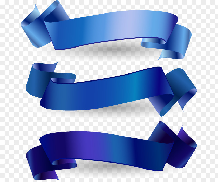 Blue Ribbon Banner Vector Material Euclidean PNG