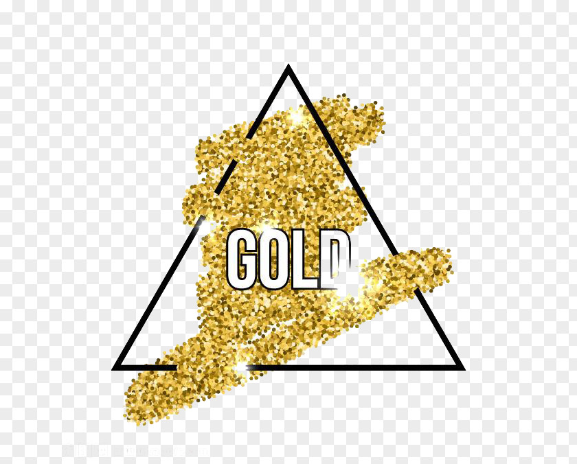 Gold Powder Triangle Stickers High-definition Deduction Material Photography Illustration PNG