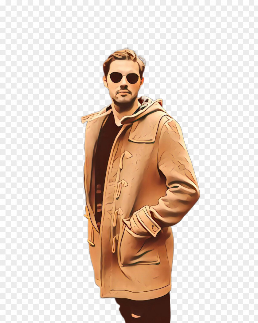 Overcoat Cool Clothing Outerwear Jacket Hood Beige PNG