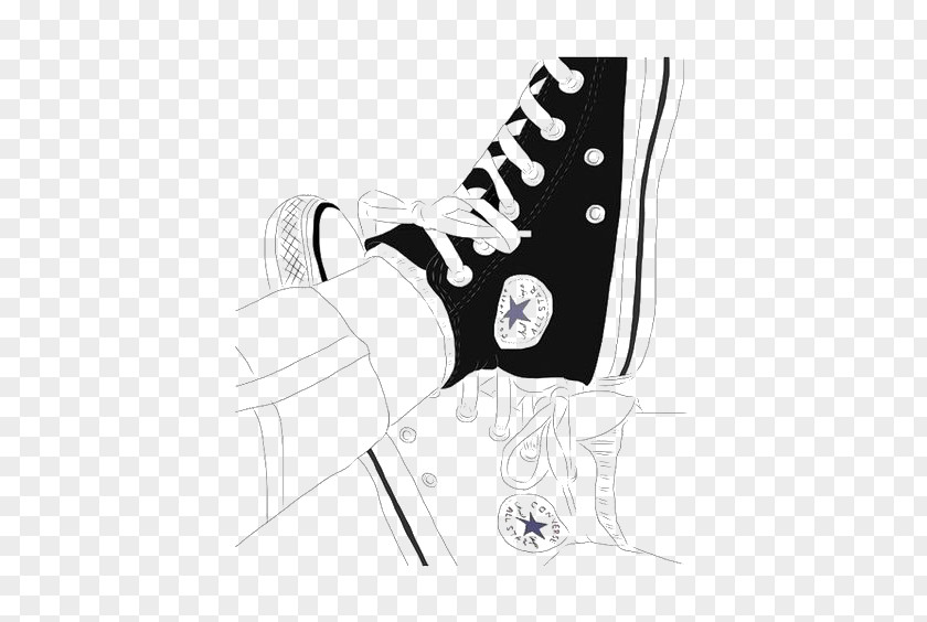 Converse Canvas Shoes Drawing Art Outline Sketch PNG