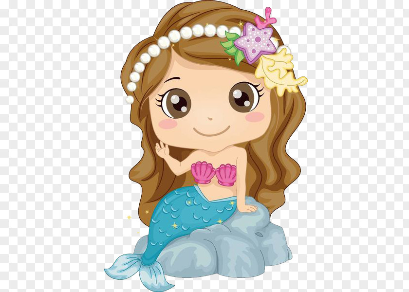 A Mermaid Sitting On Stone Clip Art PNG