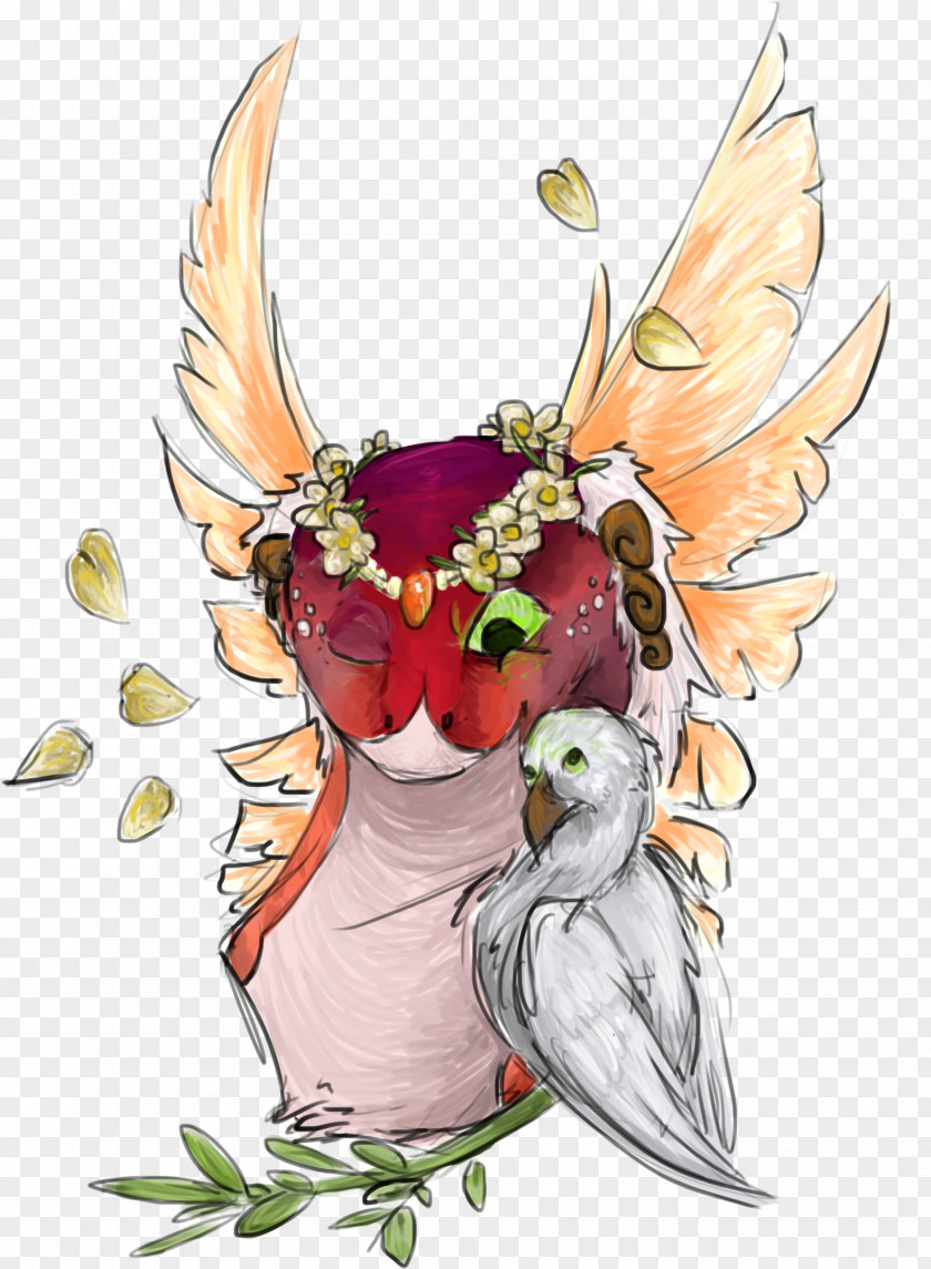 Peek A Boo Beak Owl Floral Design Cartoon PNG