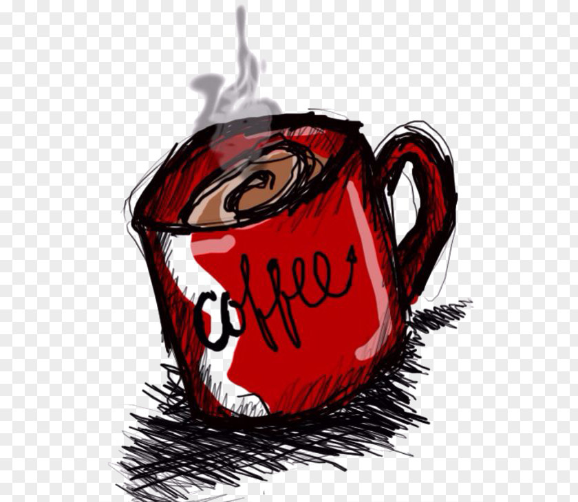 Red Coffee Cup Tea Cafe Mug PNG