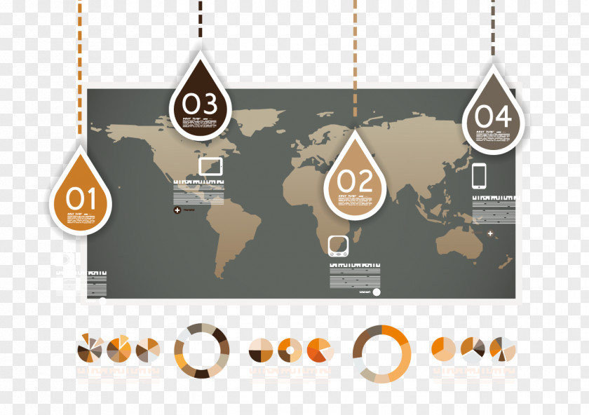 World Map Vector Concept Infographic PNG