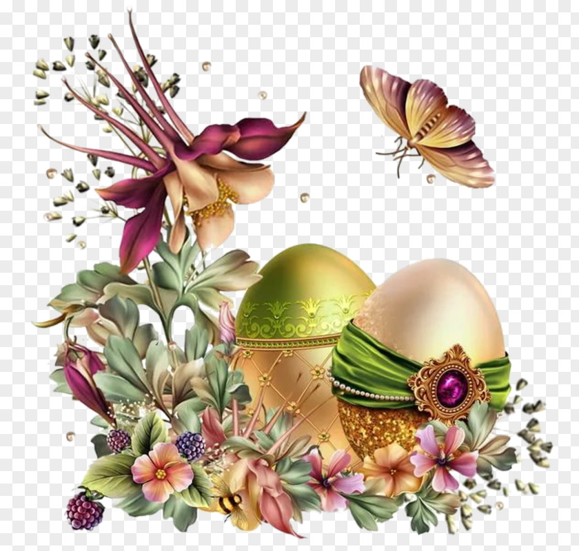 Flower Plant Easter Egg Background PNG