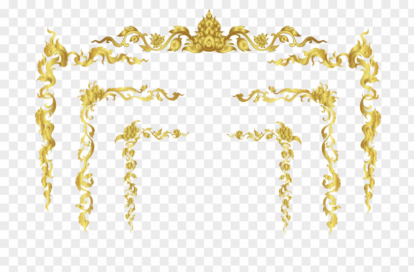 Golden Border Designer PNG