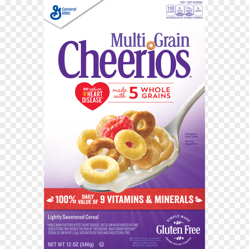 Breakfast Cereal General Mills Multi-Grain Cheerios Honey Nut PNG