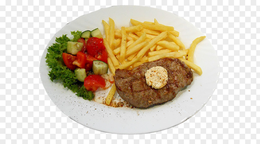 Grilled Steak French Fries Frites European Cuisine Full Breakfast PNG