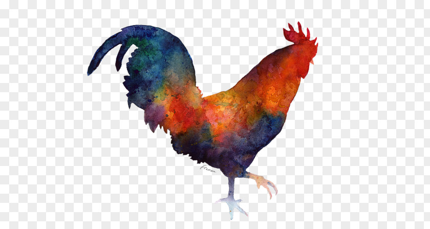 Painting Watercolor Art Rooster Paper PNG