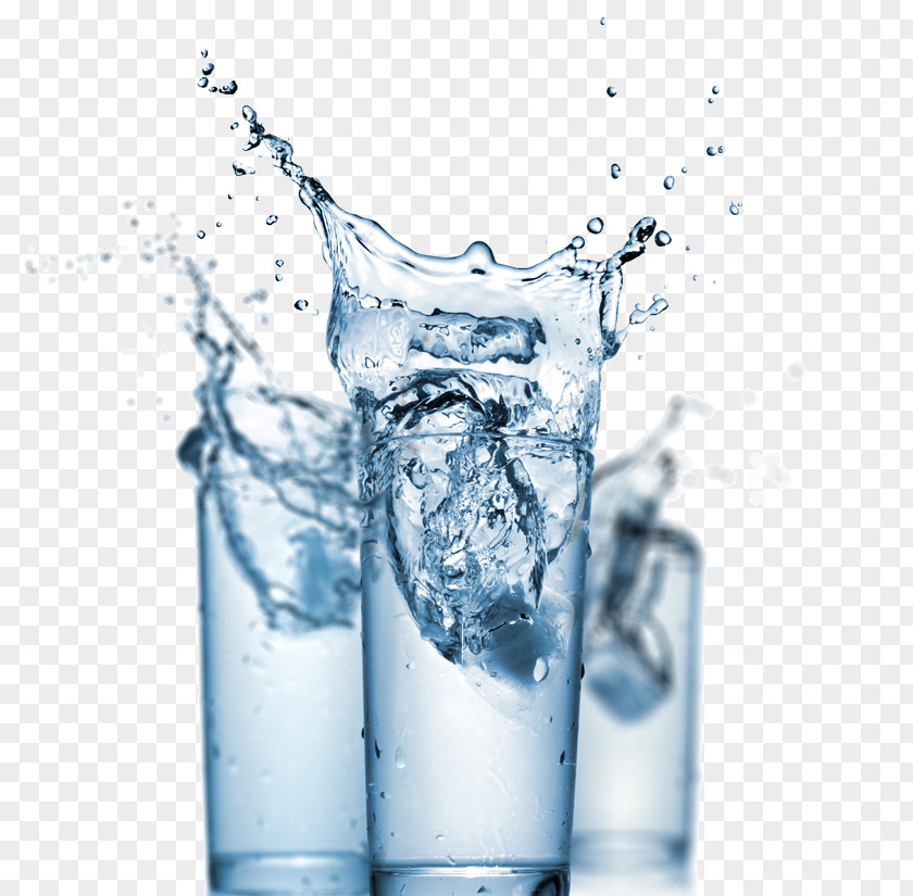 Three-dimensional Glass Drinking Water Drop PNG