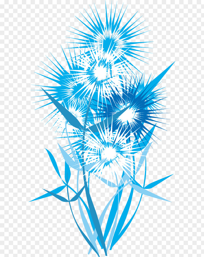Creative Vector Blue Dandelion Common PNG