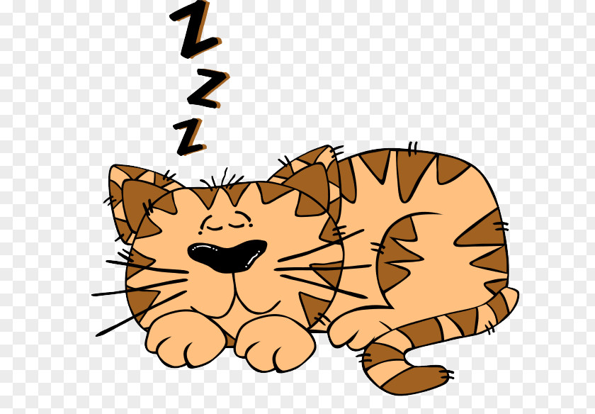 Sleeping Cat Kitten Cartoon Clip Art PNG