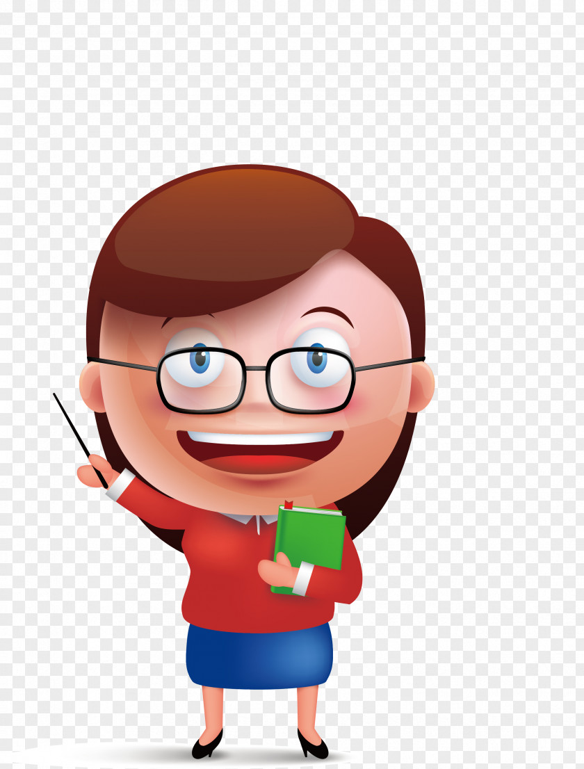 Vector Cartoon Woman Student Teacher Illustration PNG