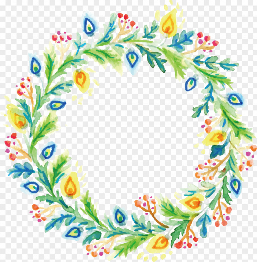 Vector Colored Garland Christmas PNG