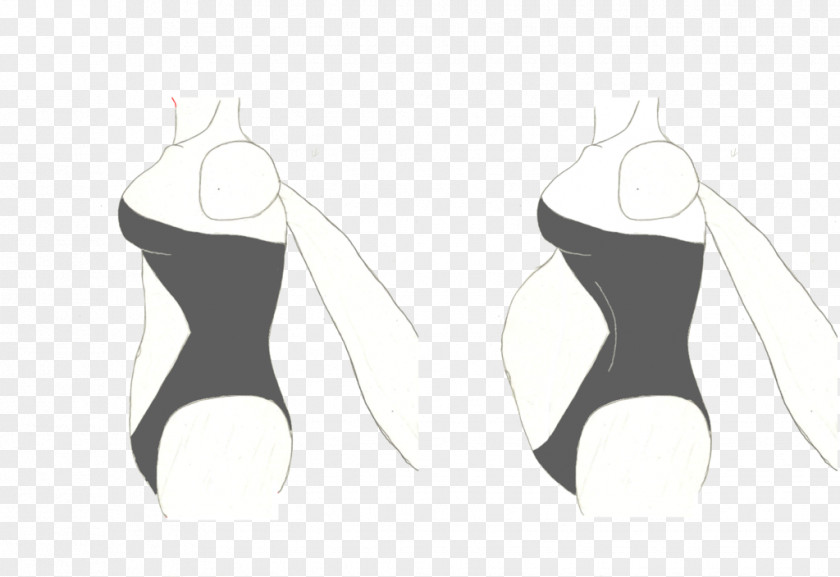 Thin Body Shoulder Sleeve White Drawing PNG