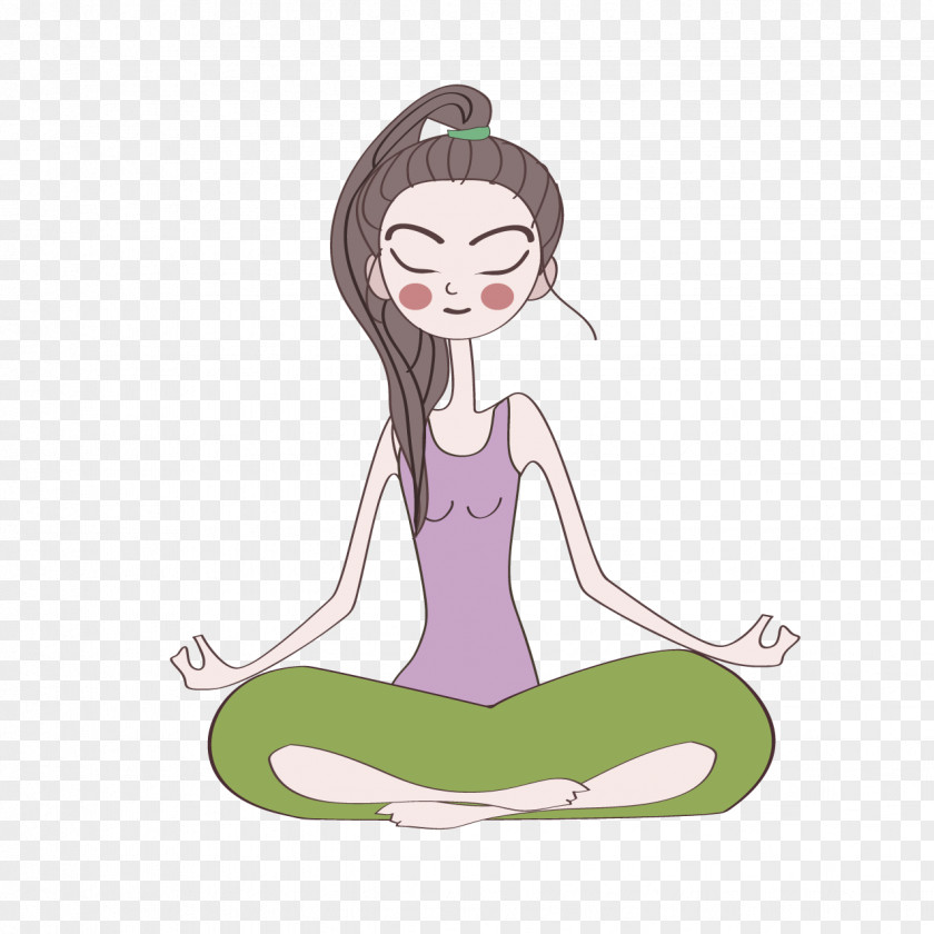 Cartoon Yoga Girl PNG Girl, yoga girl clipart PNG