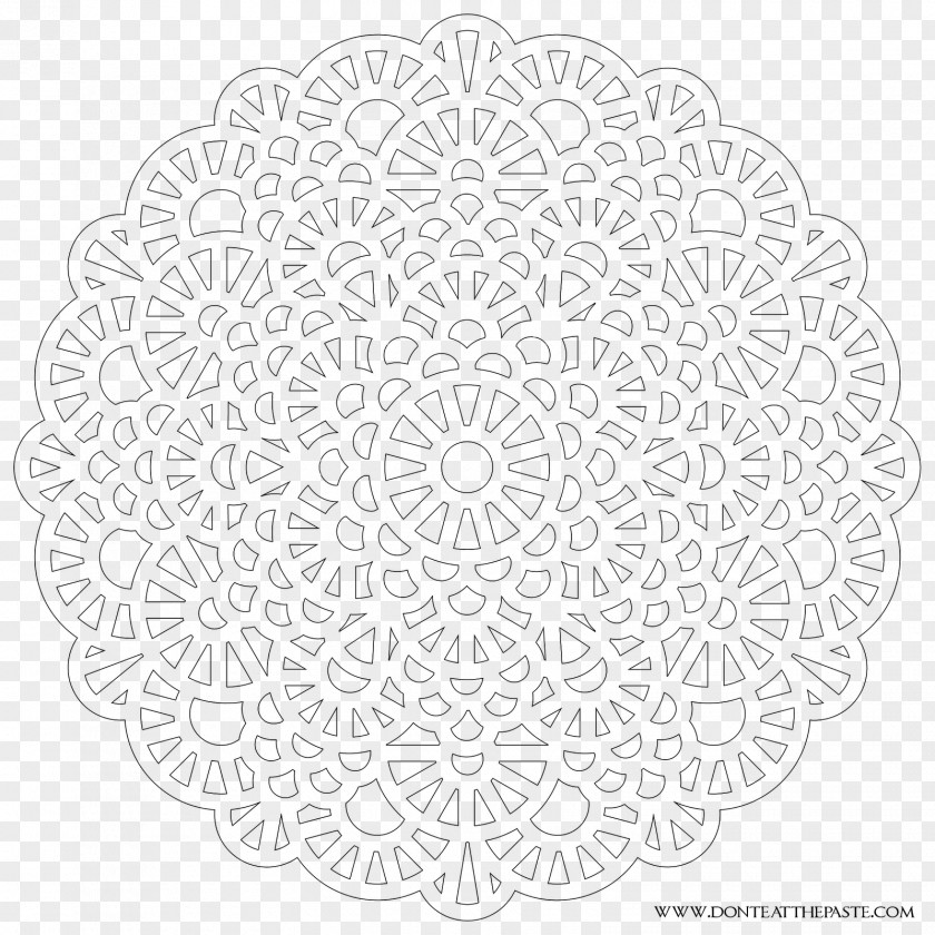Crochet Doily Circle White Point PNG
