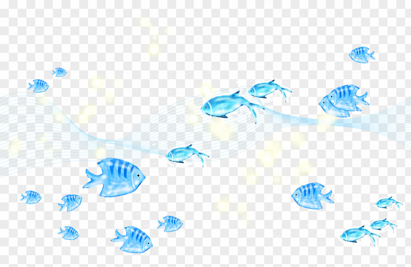 Crystal Blue Fish Background Graphic Design Rendering PNG