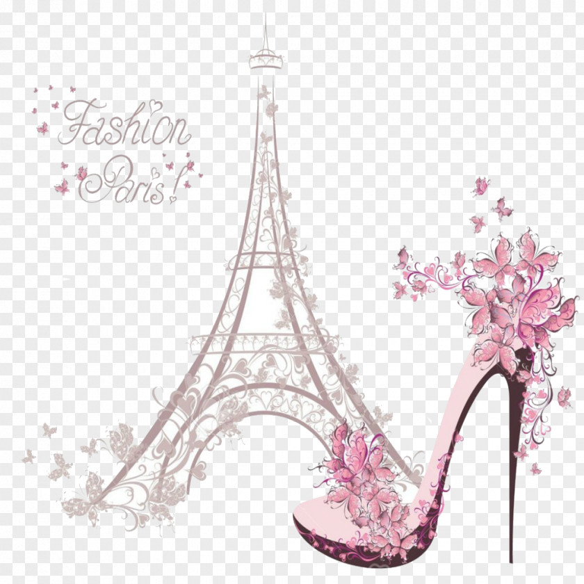 Eiffel Tower Fashion Illustration Drawing PNG