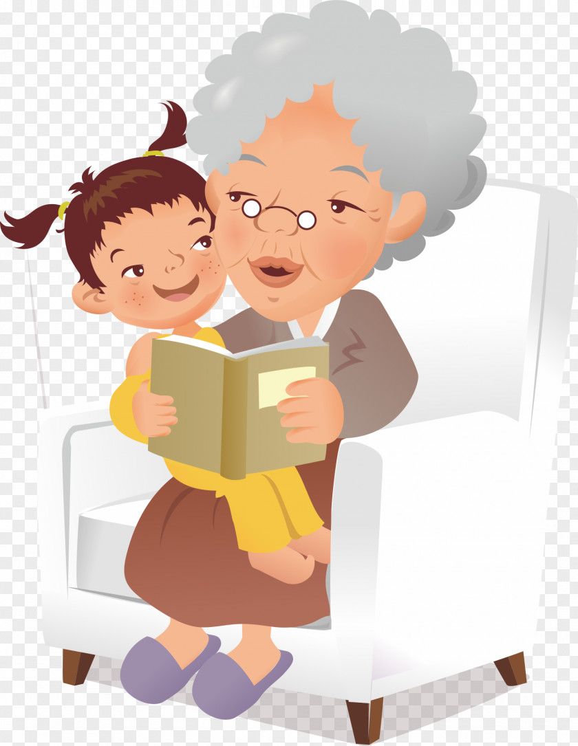 Family Reading Two People Grandparent Grandchild Grandmother Grandfather PNG