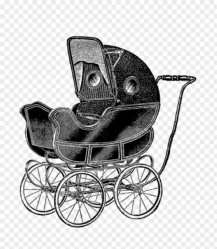 Pram Baby Transport Infant Vintage Clip Art PNG
