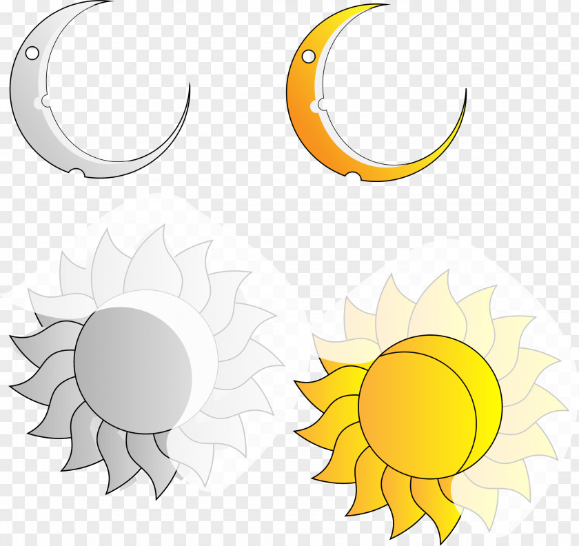 Sun Crescent Clip Art PNG