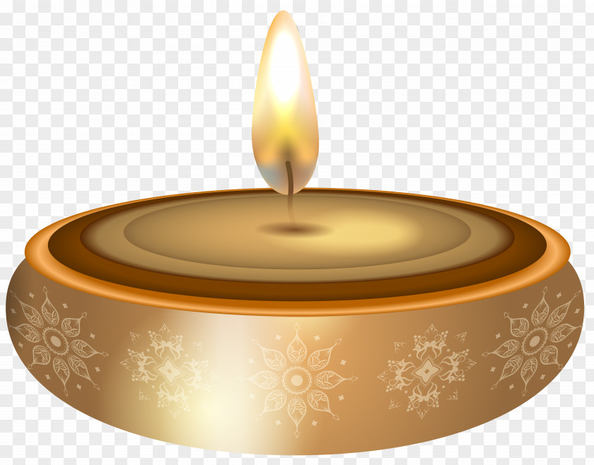 Diwali Gold Candle Transparent Clip Art PNG